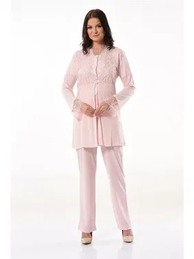 XSES Hamile Lohusa 3lü Pijama Gecelik Takım XSES 4300