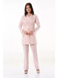 XSES Hamile Lohusa 3lü Pijama Gecelik Takım XSES 4300