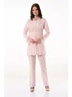 Hamile Lohusa 3lü Pijama Gecelik Takım XSES 4300 Pudra