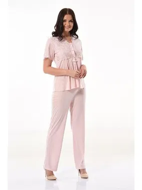 XSES Hamile Lohusa 3lü Pijama Gecelik Takım XSES 4300 - Alternatif Görünüm