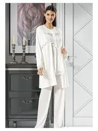 XSES Hamile Lohusa 3lü Pijama Gecelik Takım XSES 4400