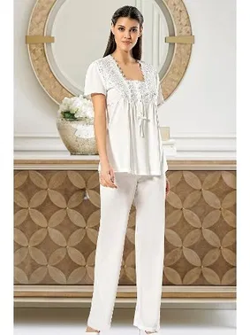 XSES Hamile Lohusa 3lü Pijama Gecelik Takım XSES 4700