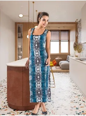 Derya Kurşun Havuz Yaka Uzun Kadın Elbise Derya Kurşun 957 - Alternatif Görünüm