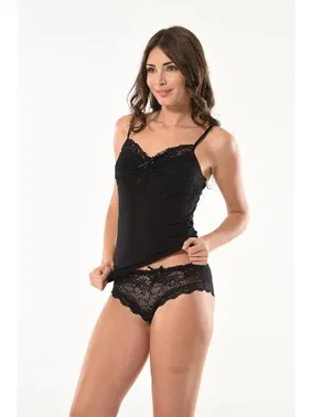 Derya Kurşun İp Askılı Dantelli Atlet Külot Takım Derya Kurşun 059