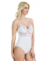 İp Askılı Dantelli Kadın Body Derya Kurşun 334 Beyaz görsel 4