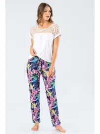 Türen Kadın Desenli Pijama Takımı Türen 3302