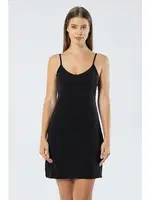 Kadın Ip Askılı V Yaka Mikro Kombinezon Türen 901/SİYAH Siyah