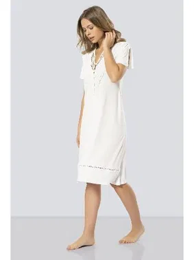 Türen Kadın V Yaka Krem Gecelik Türen 3282 - Alternatif Görünüm
