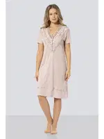 Kadın V Yaka Pudra Gecelik Türen 3282 Pudra