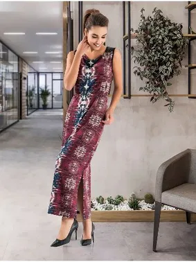 Derya Kurşun Kalın Askılı Uzun Kadın Elbise Derya Kurşun 956 - Alternatif Görünüm