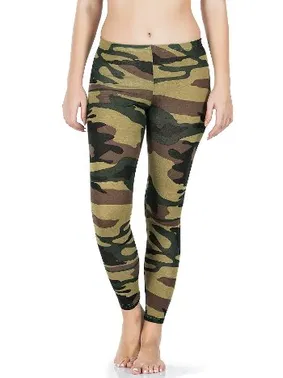 Derya Kurşun Kamuflaj Desenli Uzun Kadın Tayt Derya Kurşun 443