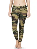 Kamuflaj Desenli Uzun Kadın Tayt Derya Kurşun 443