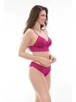 Kapsız Dantelli Sütyen Takım NBB 4716 Fuşya detay görünüm