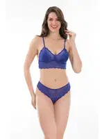 Kapsız Dantelli Sütyen Takım NBB 4716 Saks Mavi görsel 4