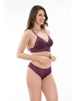 Kapsız Dantelli Sütyen Takım NBB 4716 Mor görsel 8