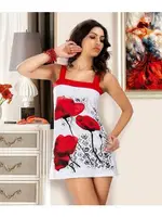 Kare Yaka Çiçek Desenli Tunik Derya Kurşun 903