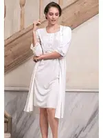 Kısa Kol Sabahlık Gecelik Takım Jar Pierre 219 Ekru farklı açı