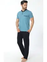 Kısa Kollu Turkuaz Yazlık Pijama Takımı 12043-A Öztaş Turkuaz