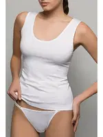 Kom Bayan Basic Singlet Pamuklu Atlet Beyaz detay görünüm