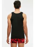 Kom Erkek 2'li Atlet - Henry Askılı 2 li Basic Erkek Atlet Siyah görsel 4