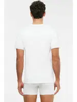 Kom Eduardo Bisiklet Yaka 2 li Erkek Tshirt Beyaz detay görünüm