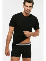 Kom Eduardo Bisiklet Yaka 2 li Erkek Tshirt Siyah görsel 4