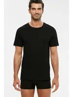 Kom Erkek Hulio Bisiklet Yaka 2 li Erkek Tshirt Siyah farklı açı