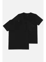 Kom Enrico V Yaka Pamuk 2 li Erkek Tshirt Siyah görsel 5