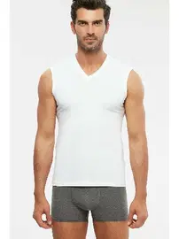 Kom Kom Erkek V Yaka Atlet - Francesco V Yaka Pamuklu Erkek Atlet