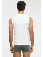 Kom Erkek V Yaka Atlet - Francesco V Yaka Pamuklu Erkek Atlet Beyaz detay görünüm