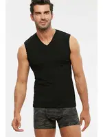 Kom Erkek V Yaka Atlet - Francesco V Yaka Pamuklu Erkek Atlet Siyah görsel 7