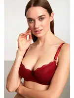 Kom Maxin Fransız Dantelli Desteksiz Sütyen detay görünüm