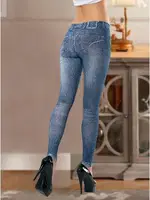 Kot Görünümlü Kadın Tayt Derya Kurşun 491 Mavi detay görünüm