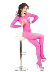 La Blinque La Blinque Dekolteli Pembe File Kadın Vücut Çorabı 970P