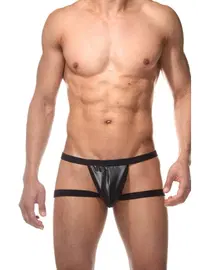 La Blinque La Blinque Erkek Erotik Siyah Deri Çamaşır 15423