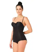 Lazer Kesim Göğsü Açık Slip Korse Emay 2723 Siyah farklı açı