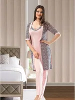 Leopar Desenli Kadın Pijama Takım Derya Kurşun 1036