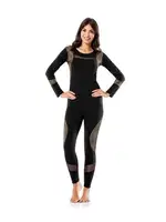 Leopar Detaylı Kadın Tayt Takım Derya Kurşun 1128 Siyah