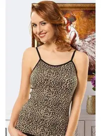 Derya Kurşun Leopar İp Askılı Kadın Atlet Derya Kurşun 217