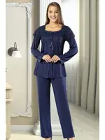 Lohusa Hamile 3lü Takım XSES 2195 Lacivert detay görünüm