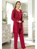 Lohusa Hamile 3lü Takım XSES 2195 Bordo görsel 7