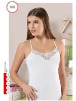 Bayan Ribana Güpürlü ip Askılı Atlet Hmd 2002 Beyaz farklı açı