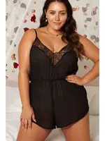 Merry See Dantel İşlemeli Şifon Tulum Gecelik MS2646-Siyah Siyah görsel 6