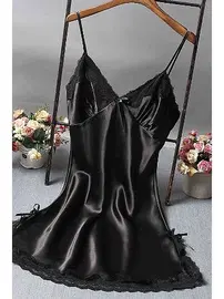 Merry See Dantelli Kısa Saten Gecelik Merry See MS2331-Siyah