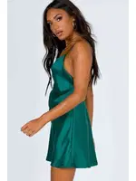 Merry See Gögüs Degajeli Saten Elbise Yeşil Yeşil görsel 5