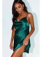 Merry See Gögüs Degajeli Saten Elbise Yeşil Yeşil görsel 6