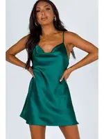 Merry See Gögüs Degajeli Saten Elbise Yeşil Yeşil görsel 7