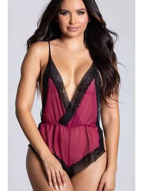 Merry See Merry See Seksi Body Dantel Gecelik Bordo MS2516