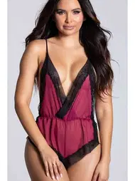 Merry See Merry See Seksi Body Dantel Gecelik Bordo MS2516