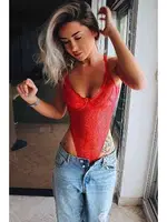 Sexy Kırmızı Body Merry See MS2517 Kırmızı farklı açı